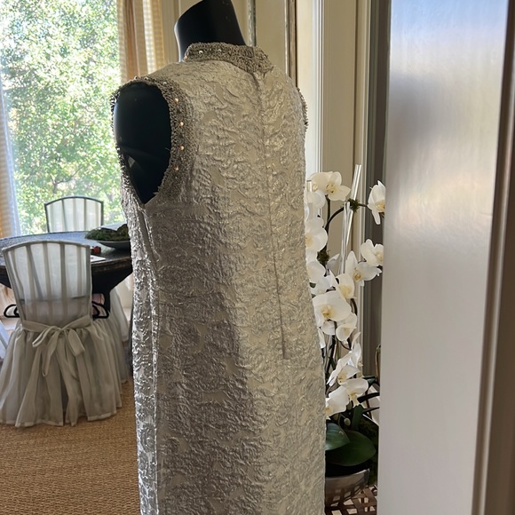 Silver lamé Evening gown, vintage. - Picture 3 of 7
